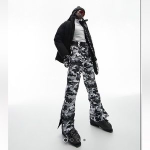 Topshop Sno straight leg ski pants in camo print